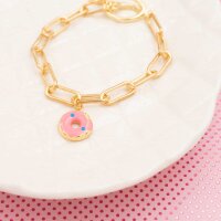 Anhänger Donut aus Messing mit 18k Goldbeschichtung...