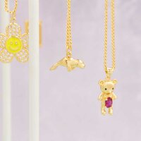 Anhänger Seekuh aus Messing, 18K Goldbeschichtung,...