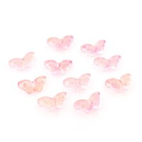 Perlen Schmetterling aus Glas in Flamingo 8 x 15 mm 10...
