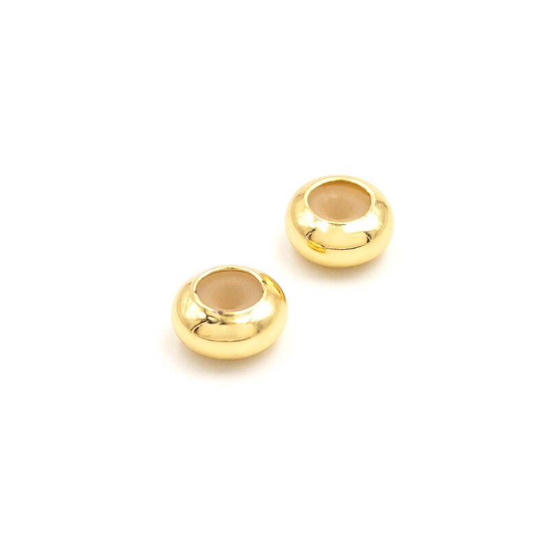 Stopperperlen aus Messing in goldfarben 7,5mm 2 Stück