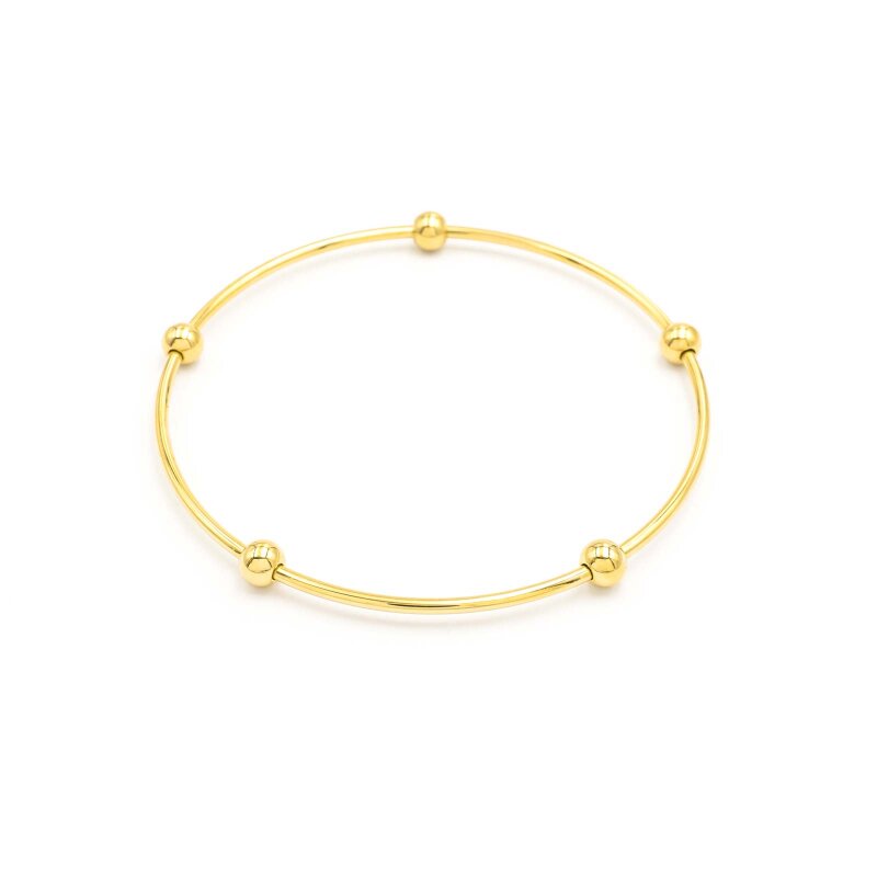 Armreifen mit Perlen aus 304 Edelstahl in goldfarben 74mm 1 Stück