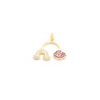 Anhänger Regenbogen Wolke, 18K Goldbeschichtung, 1...