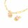 Anhänger Qualle aus Messing, 18K Goldbeschichtung, mit Zirkonia in Pink, 13 mm, 1 Stück