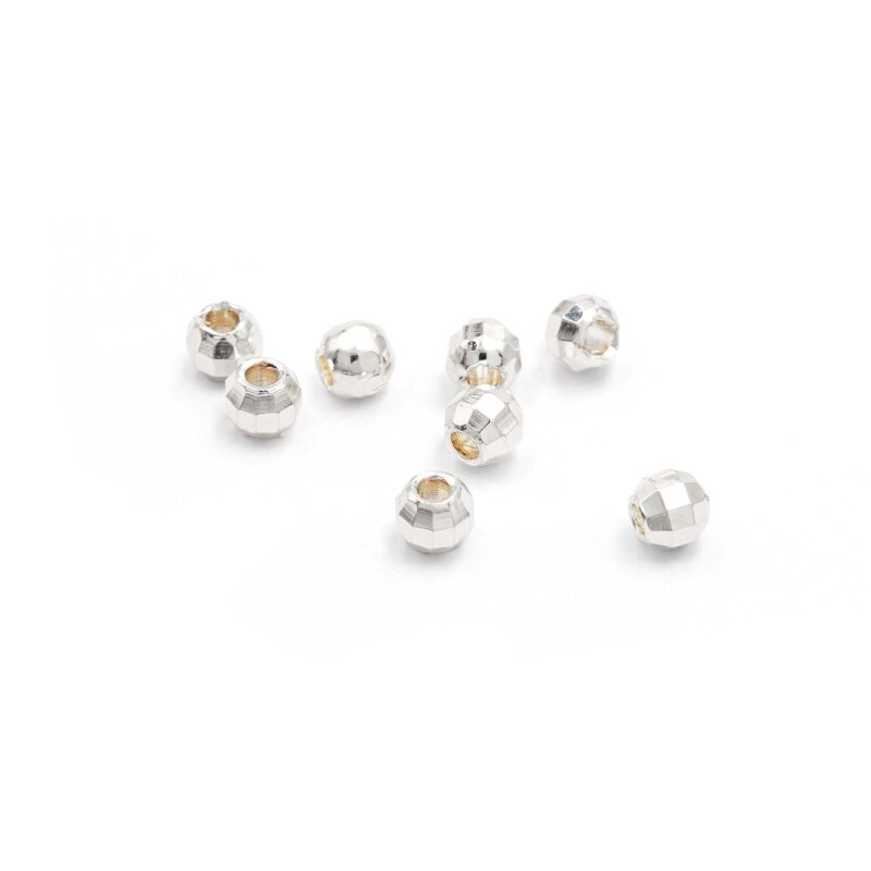 Zwischenperlen aus Messing mit 925 Silberbeschichtung 4x3mm 8 Stück