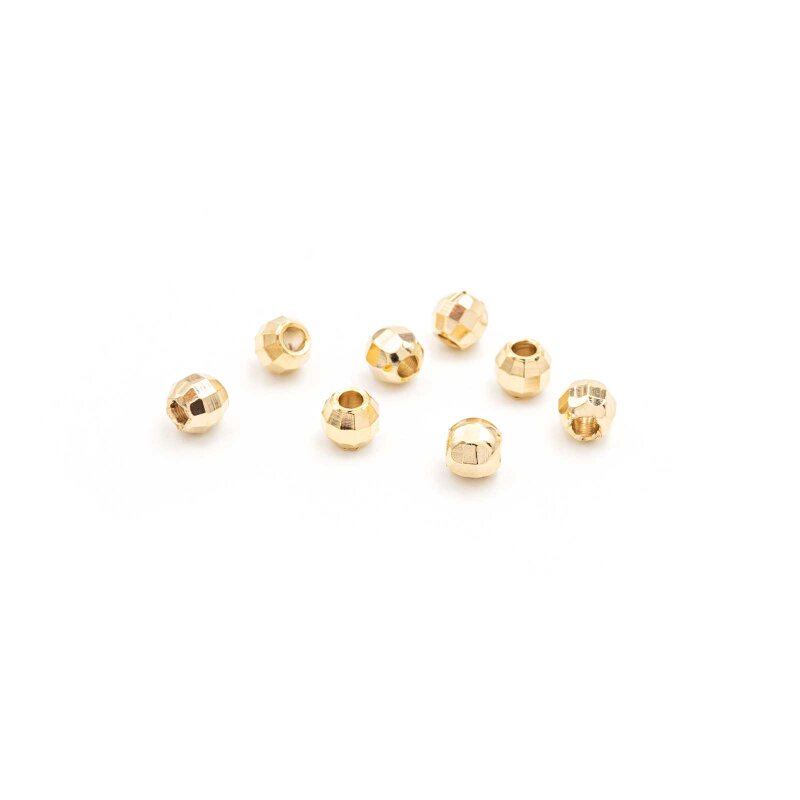 kleine Zwischenperlen aus Messing 24k Gold beschichtet 4x3mm 8 Stück