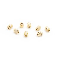 längliche Zwischenperlen aus Messing, 24K...