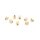 längliche Zwischenperlen aus Messing, 24K Goldbeschichtung, 4x3 mm, 8 Stück