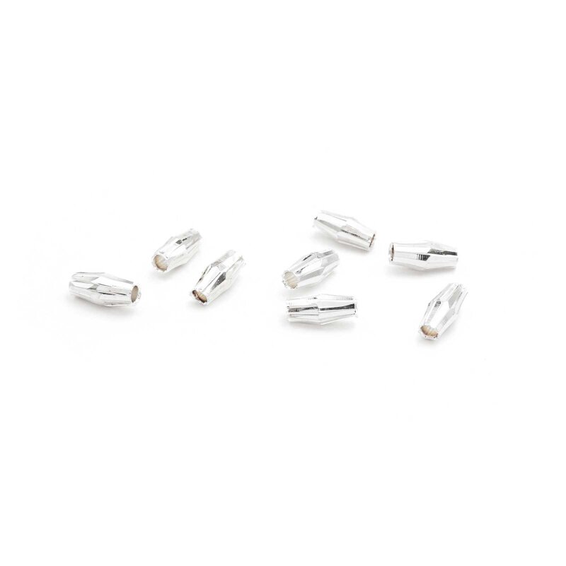 Zwischenperlen aus Messing mit 925 Silberbeschichtung 6x3mm 8 Stück