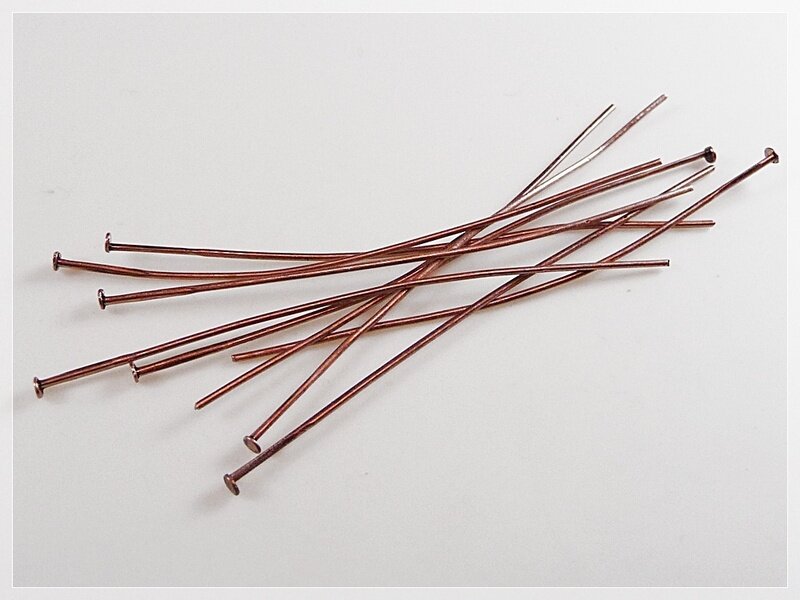 30 Nietstifte 7 cm Vintage Kupfer