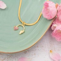 Anhänger Finger Heart mit Zirkonia in Rot, 18K...