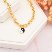 Yin und Yang Anhänger mit 18k Goldbeschichtung 15mm...