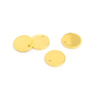 kleine runde Plättchen aus Messing in goldfarben...