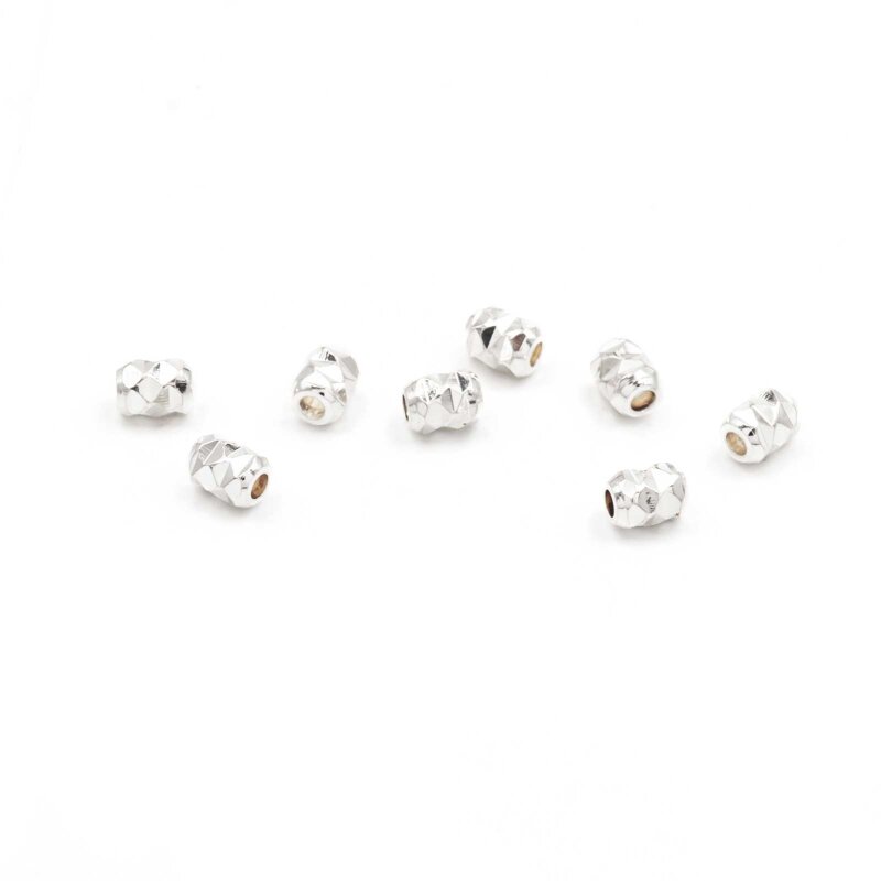längliche Zwischenperlen aus Messing mit 925 Silberbeschichtung 4 x 3 mm 8 Stück