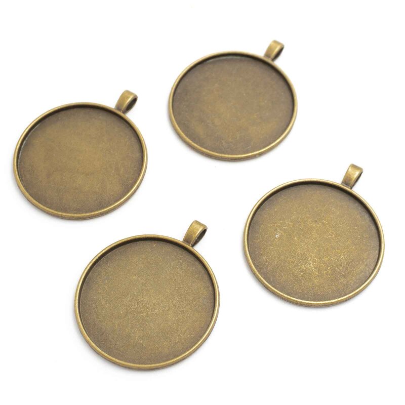 Fassung für 40mm Cabochons in antik bronze 4 Stück