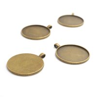 Fassung für 40mm Cabochons in antik bronze 4 Stück