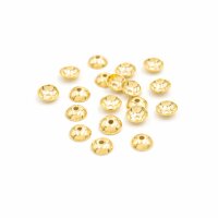 Perlkappen aus 304 Edelstahl in goldfarben 4mm