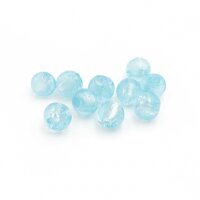 Glasperlen mit Silberfolie in himmelblau 8mm 10 Stück
