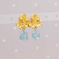 Glasperlen mit Silberfolie in himmelblau 8mm 10 Stück