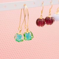 Lampworkperlen Apfel in blau und grün 12x10mm 2...