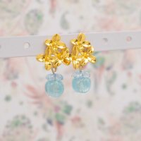 Blumen Ohrstecker  in goldfarben 15x14mm 2 Stück