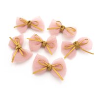 handgemachte Schleifchen in rosa und gold 6 Stück