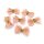 handgemachte Schleifchen in rosa und gold 6 Stück