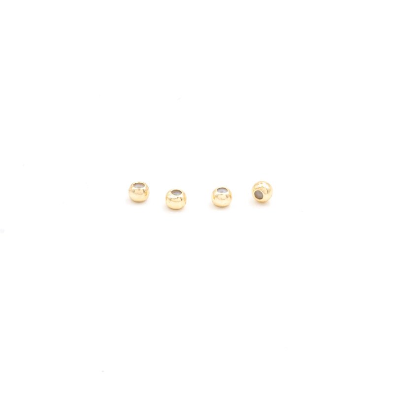 Stopperperlen aus Messing mit 18k Goldbeschichtung 3mm 4 Stück