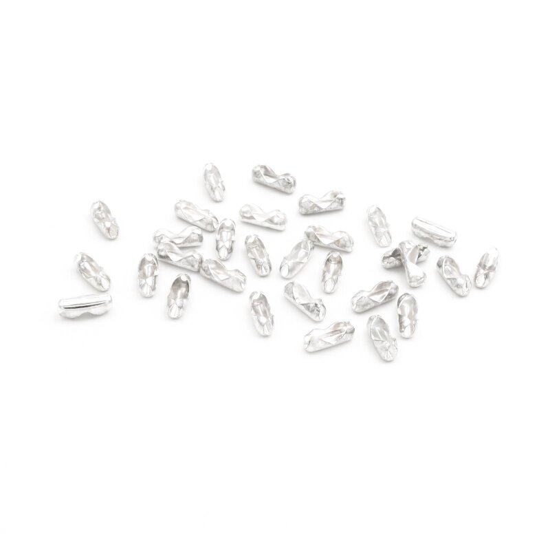 Verschlüsse für 2mm Kugelketten aus Messing in silberfarben 30 Stück