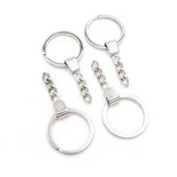 Schlüsselringe inklusive Kette in platinfarben 30mm...