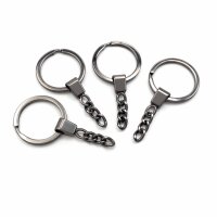 Schlüsselringe inklusive Kette in gunmetal 30mm 4...