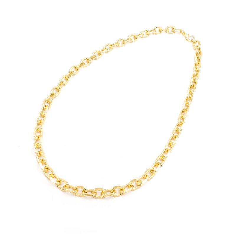 fertige Gliederkette mit großen Gliedern in goldfarben 45cm 1 Stück
