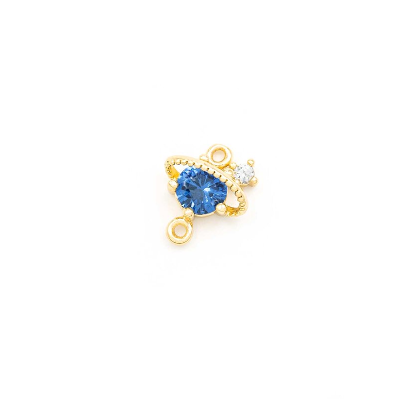 Verbinder Planet mit Strass und 18k Goldbeschichtung 1 Stück