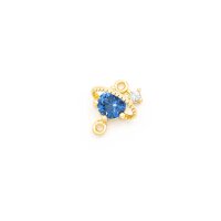 Verbinder Planet mit Strass und 18k Goldbeschichtung 1...