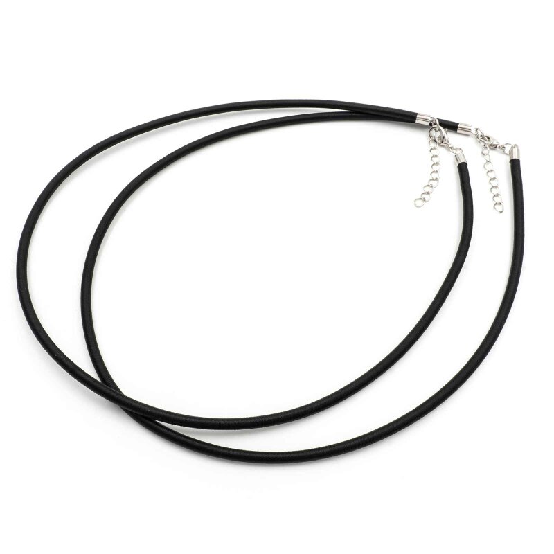 Halskette Seidenband in schwarz 46cm 2 Stück
