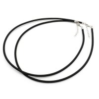 Halskette Seidenband in schwarz 46cm 2 Stück