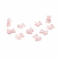 Teddybär Cabochons aus Resin in rosa mit Glitzer 10 Stück