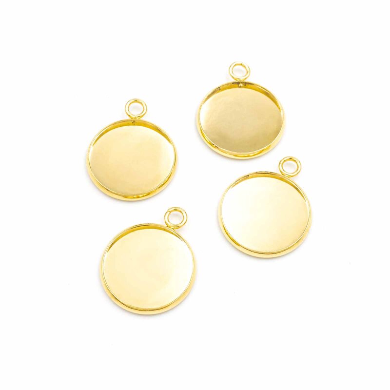 Fassungen aus 304 Edelstahl mit 18k Goldbeschichtung 18mm 4 Stück