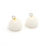 Anhänger als Baozi aus Resin in weiß gelb 2...