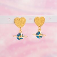 Herz-Ohrstecker aus 18k vergoldetem 304 Edelstahl mit...