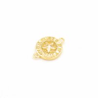 Verbinder Stern mit Uhr und 18k Goldbeschichtung 1...