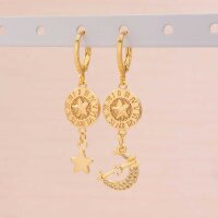 Verbinder Stern mit Uhr und 18k Goldbeschichtung 1...
