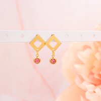 Ohrstecker Quadrat aus 304 Edelstahl in goldfarben 4...