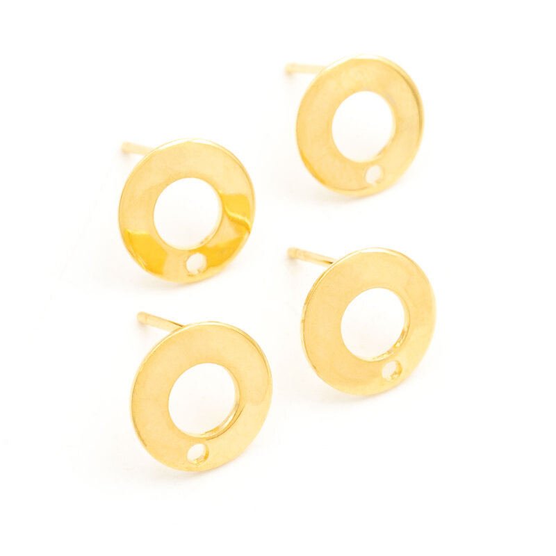Ohrstecker mit Öse aus 304 Edelstahl in goldfarben 4 Stück