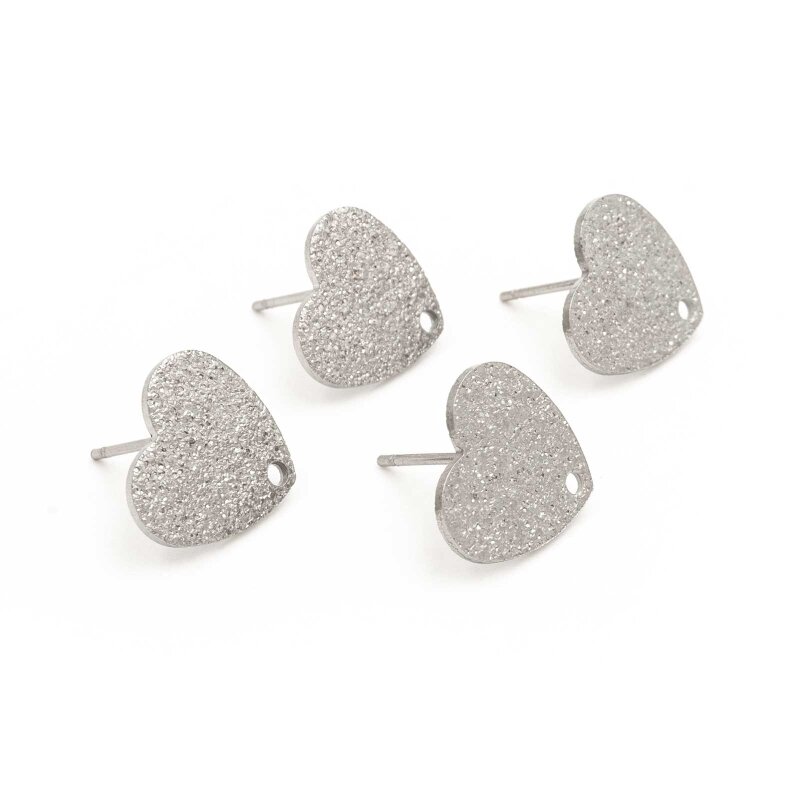 Ohrstecker Herz aus 304 Edelstahl 4 Stück