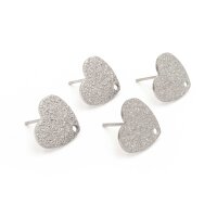 Ohrstecker Herz aus 304 Edelstahl 4 Stück