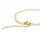 Armband aus 304 Edelstahl PVD vakuum goldbeschichtet mit weißer Emaille im Ähren-Design, 21 cm lang
