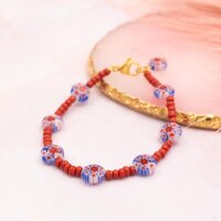 handgemachte Millefiori Glasperlen 8x3mm 10 Stück