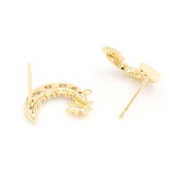 Ohrstecker Mond mit Zirkonia 18k Gold beschichtet 2...
