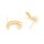 Ohrstecker Mond mit Zirkonia 18k Gold beschichtet 2 Stück