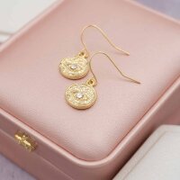 runder Anhänger mit Auge und Zirkonia 18k Gold...